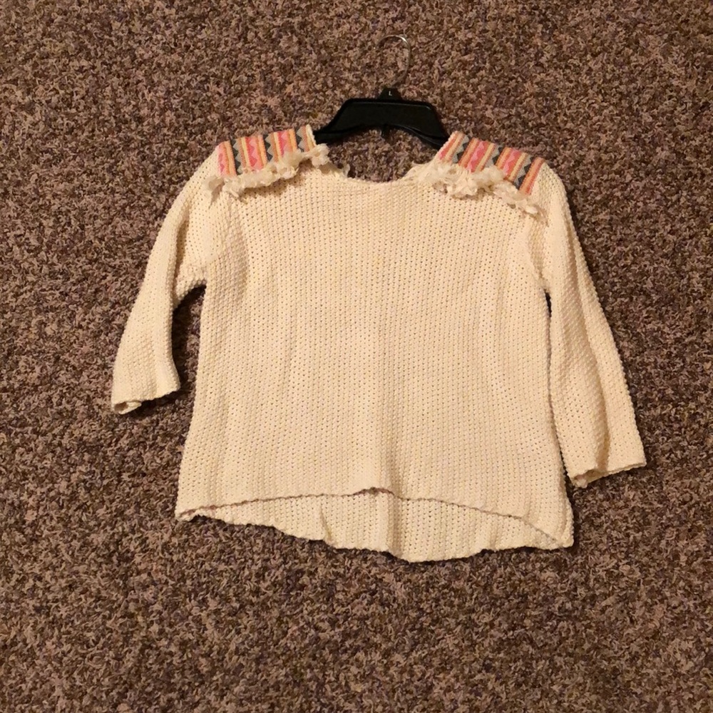 Billabong Knit Sweater with Tribal Shoulder Pads
